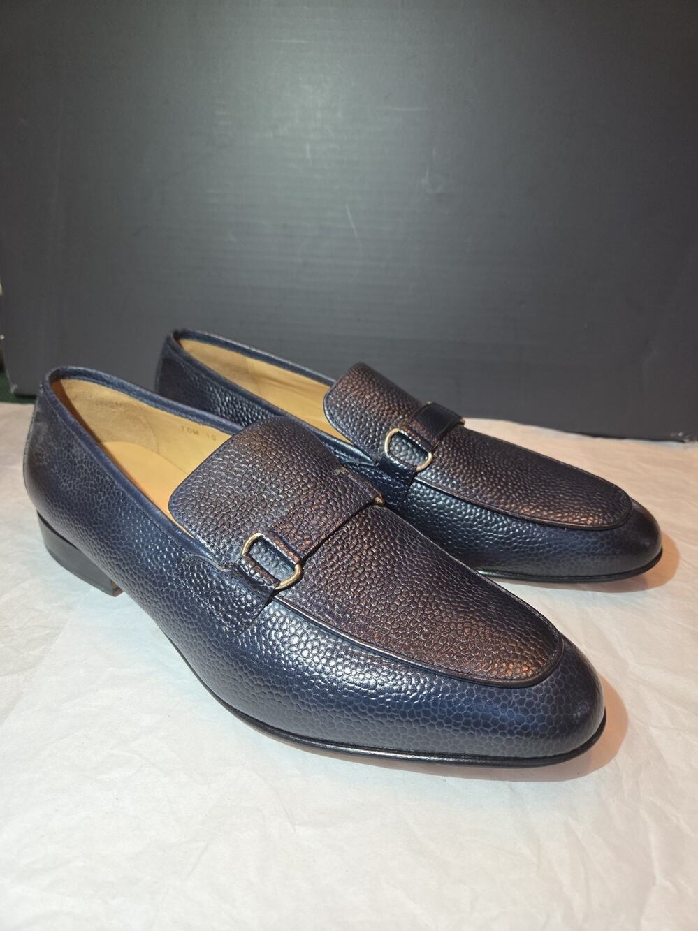 Men's 3D M Lifestyle Dark Blue Leather Loafer Size Uk10 Us11_11.5